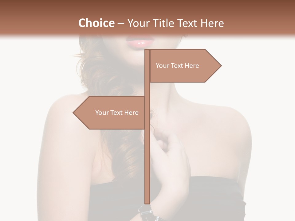 Beautiful Red Haired Woman PowerPoint Template