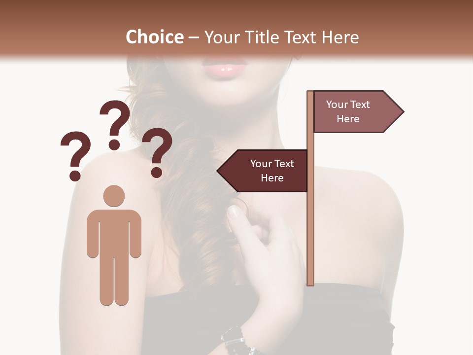 Beautiful Red Haired Woman PowerPoint Template