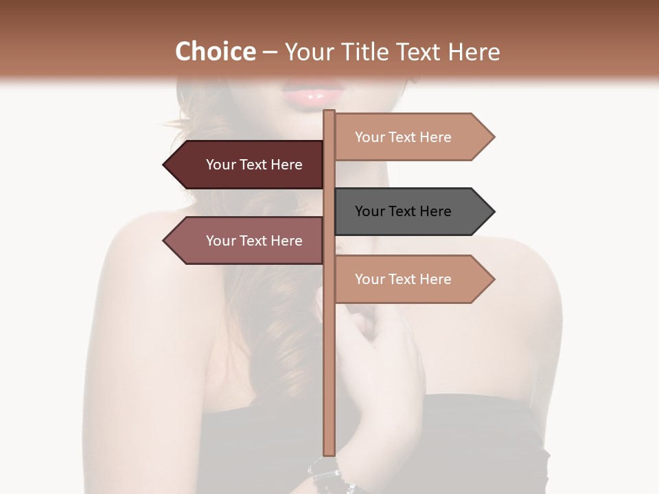 Beautiful Red Haired Woman PowerPoint Template