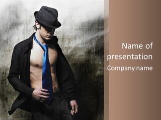 Fashion Photography Poses Men PowerPoint Template