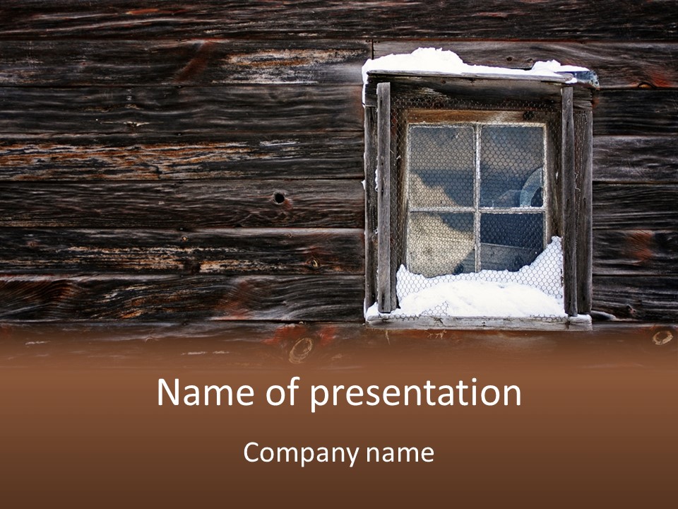 Snow Window Pane PowerPoint Template