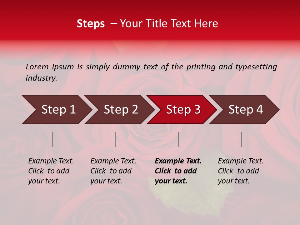 Happy New Year 2013 With Red Rose PowerPoint Template