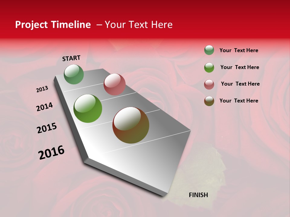 Happy New Year 2013 With Red Rose PowerPoint Template