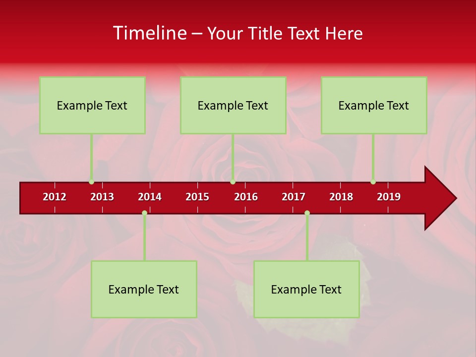 Happy New Year 2013 With Red Rose PowerPoint Template