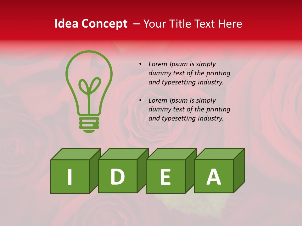 Happy New Year 2013 With Red Rose PowerPoint Template