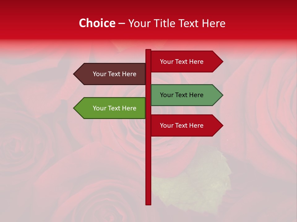Happy New Year 2013 With Red Rose PowerPoint Template