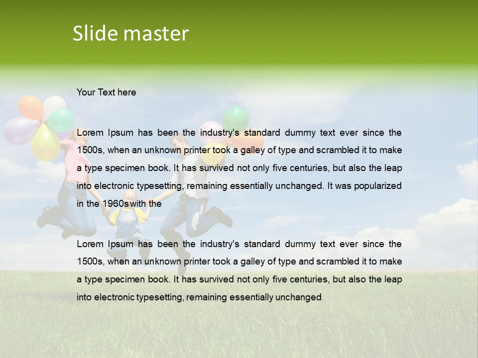 Family Balloon PowerPoint Template