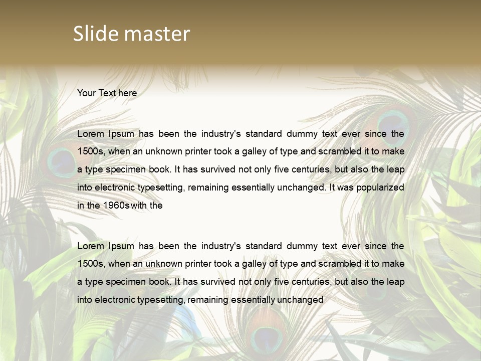 Peacock Feather Clip Art PowerPoint Template