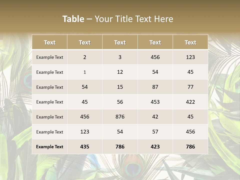 Peacock Feather Clip Art PowerPoint Template