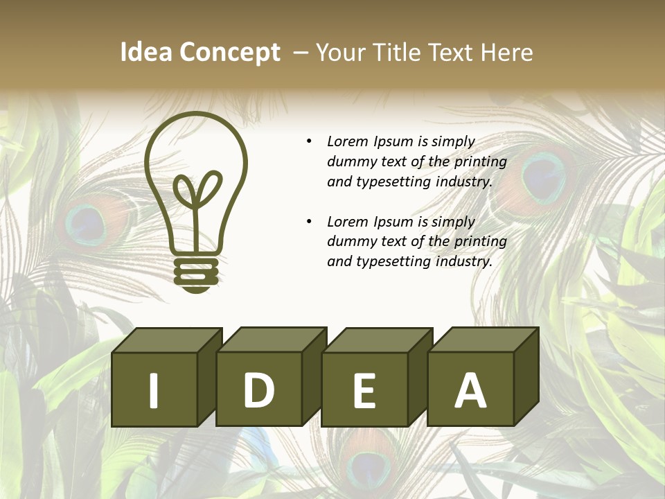 Peacock Feather Clip Art PowerPoint Template