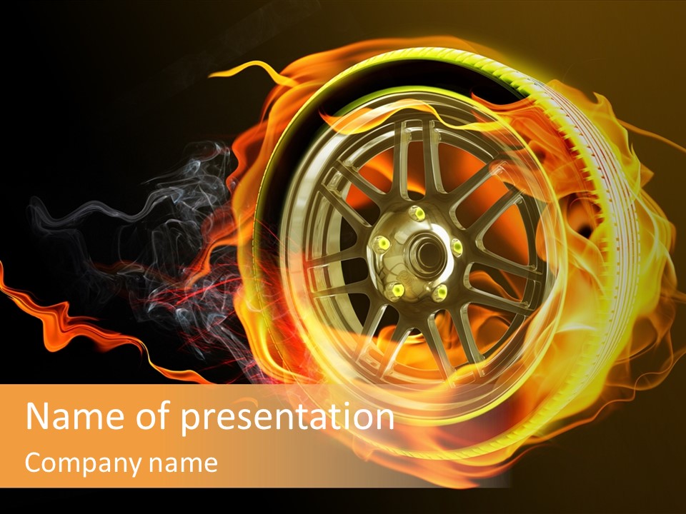 Tire On Fire PowerPoint Template