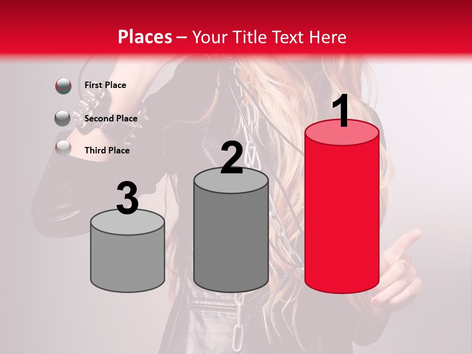 Woman Young Grey PowerPoint Template