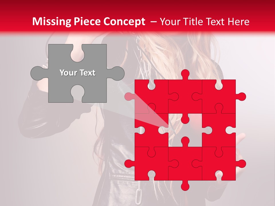 Woman Young Grey PowerPoint Template