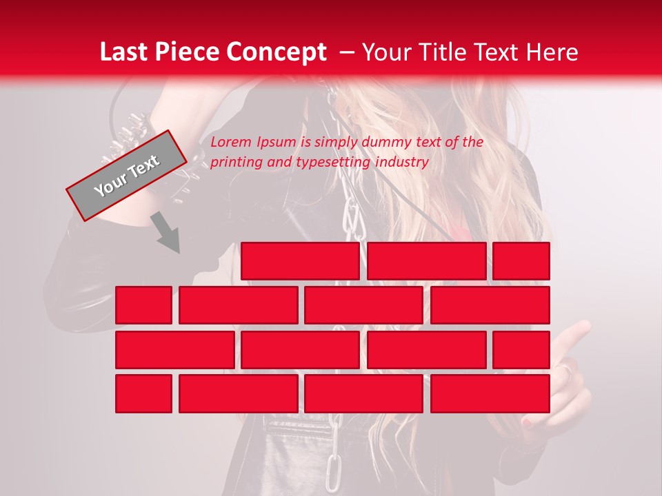 Woman Young Grey PowerPoint Template