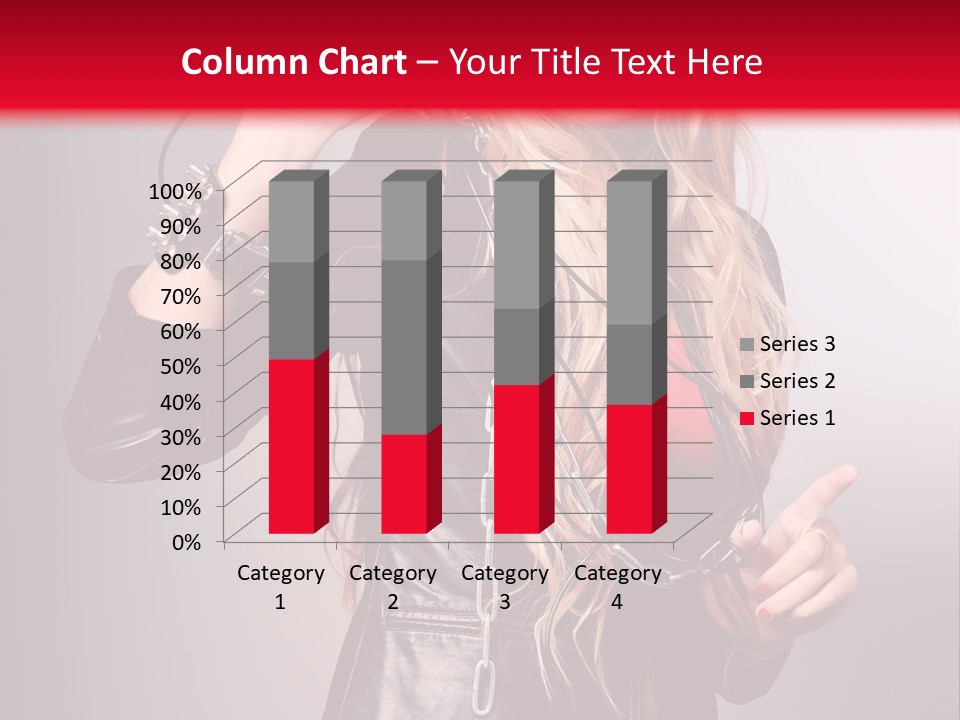 Woman Young Grey PowerPoint Template