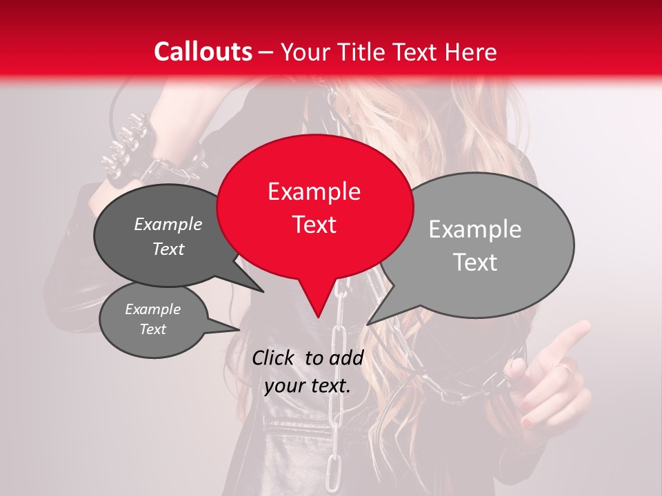 Woman Young Grey PowerPoint Template