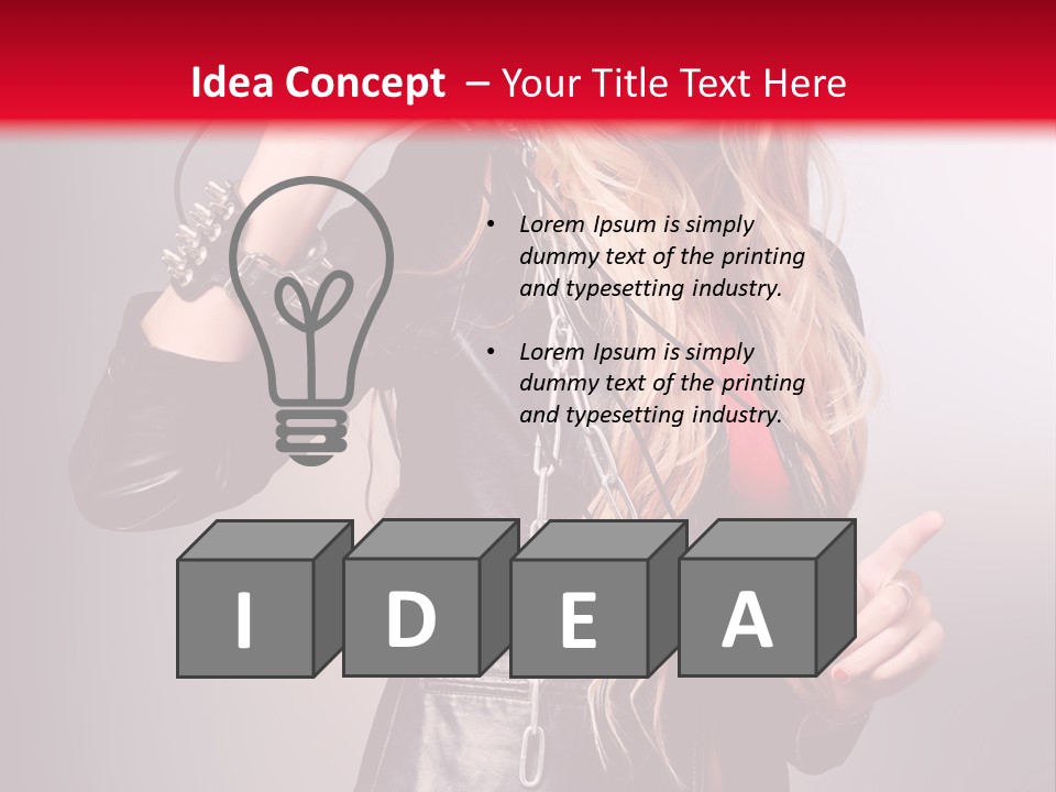 Woman Young Grey PowerPoint Template