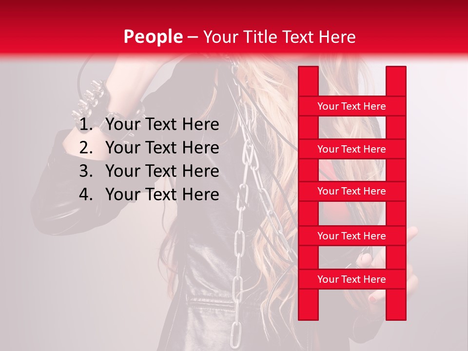 Woman Young Grey PowerPoint Template