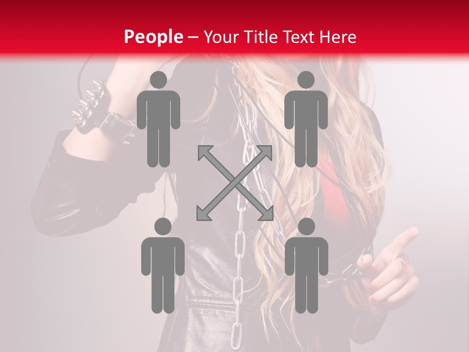 Woman Young Grey PowerPoint Template