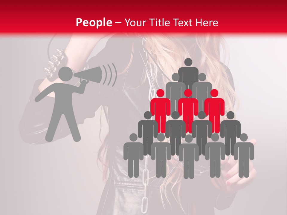 Woman Young Grey PowerPoint Template