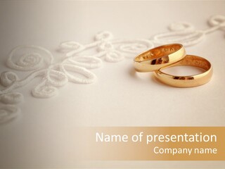 Wedding Rings On Invitation PowerPoint Template