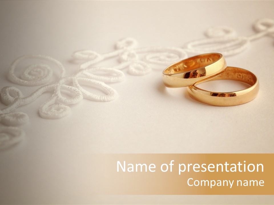 Wedding Rings On Invitation PowerPoint Template