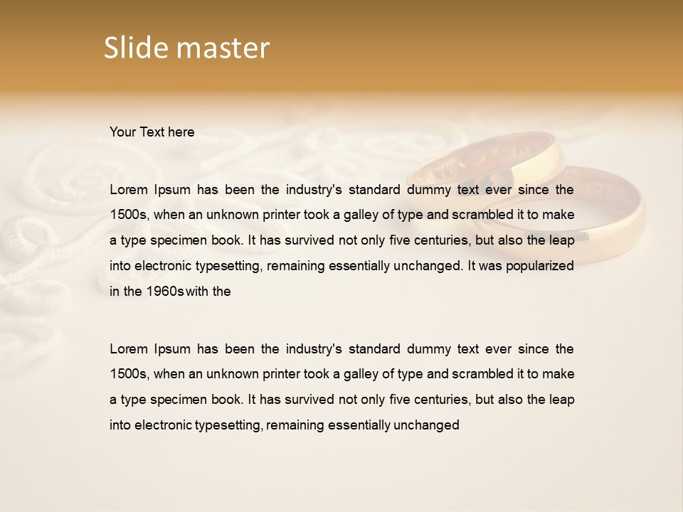 Wedding Rings On Invitation PowerPoint Template