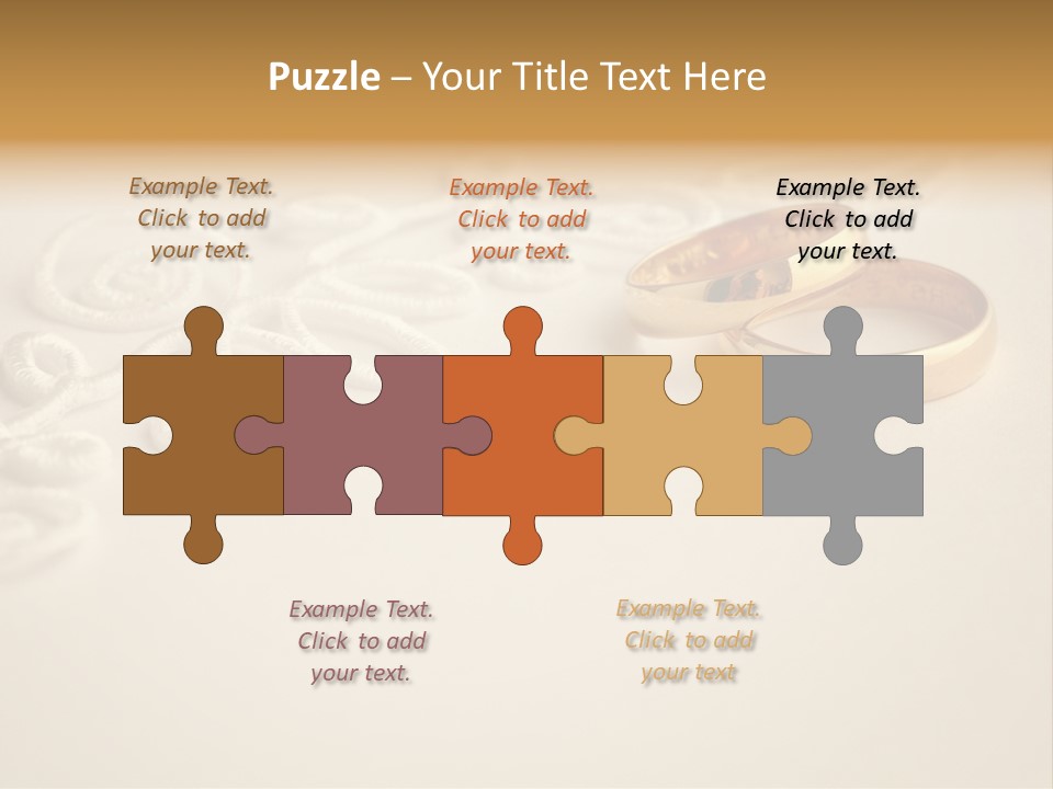 Wedding Rings On Invitation PowerPoint Template