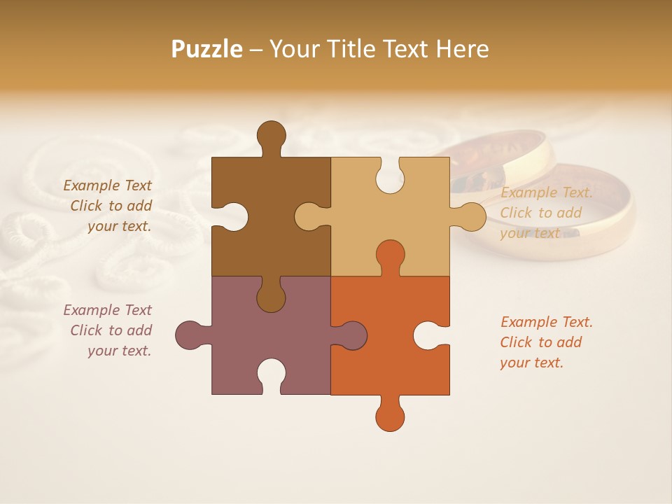 Wedding Rings On Invitation PowerPoint Template