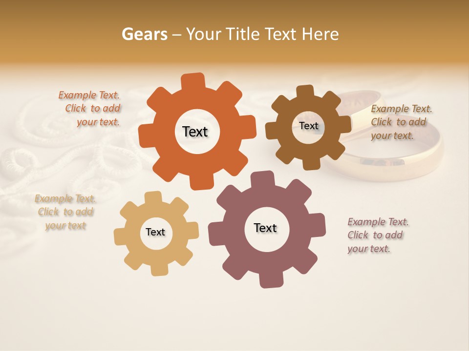 Wedding Rings On Invitation PowerPoint Template