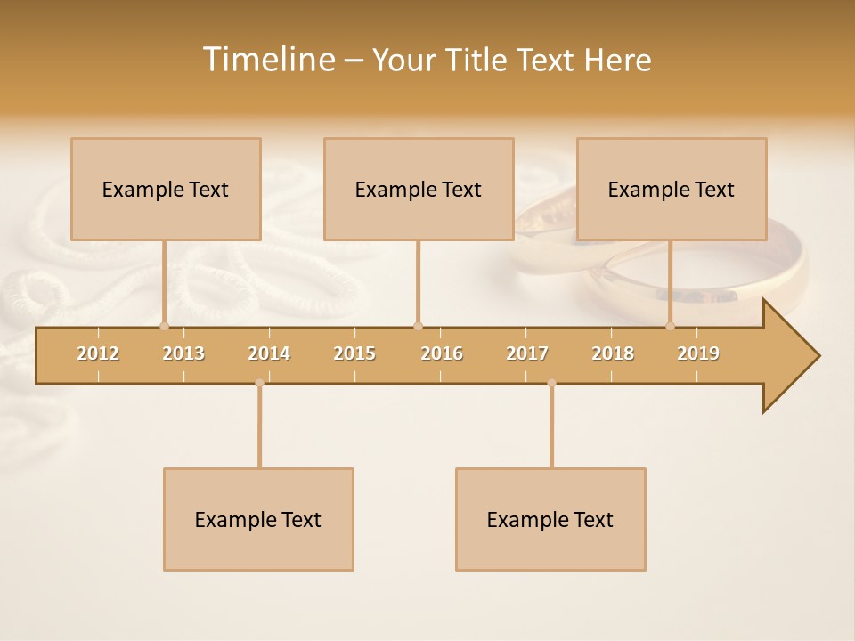 Wedding Rings On Invitation PowerPoint Template