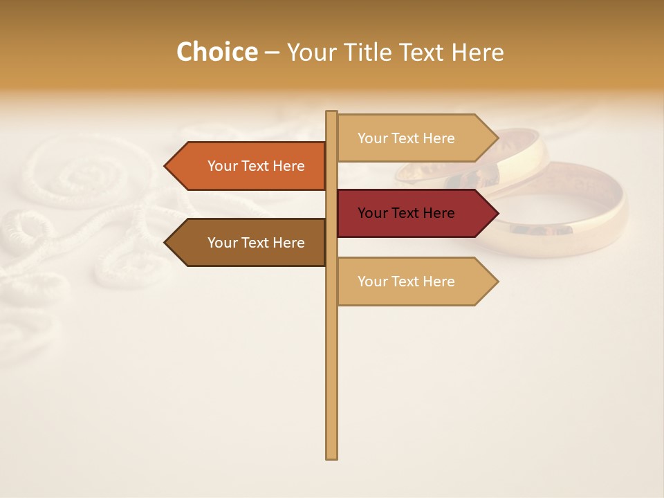 Wedding Rings On Invitation PowerPoint Template