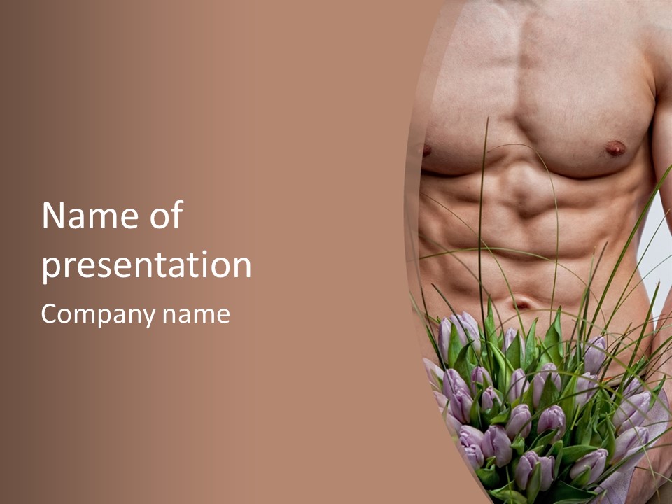 Man With Flowers PowerPoint Template