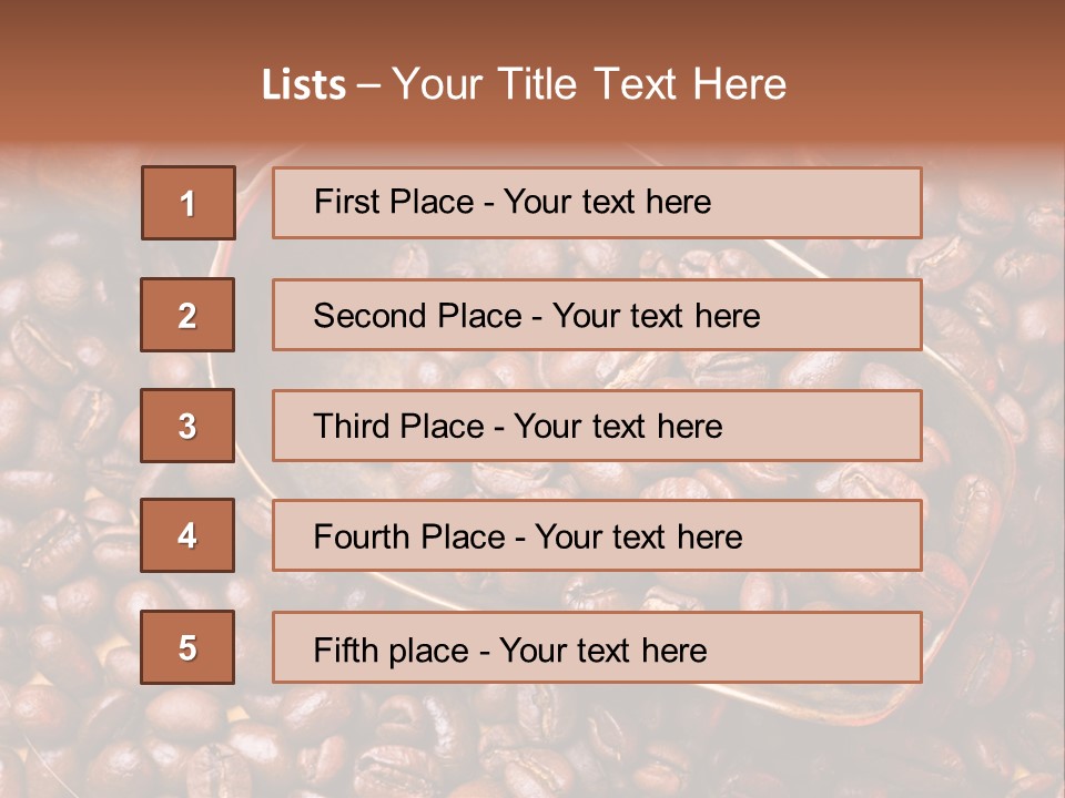 Coffee Beans Scoop PowerPoint Template