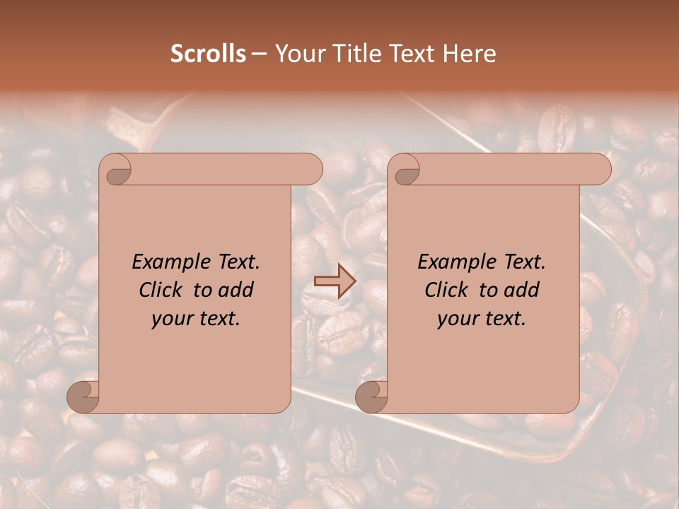 Coffee Beans Scoop PowerPoint Template