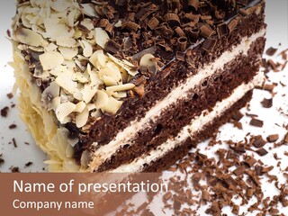 Chocolate Cake With Almonds PowerPoint Template