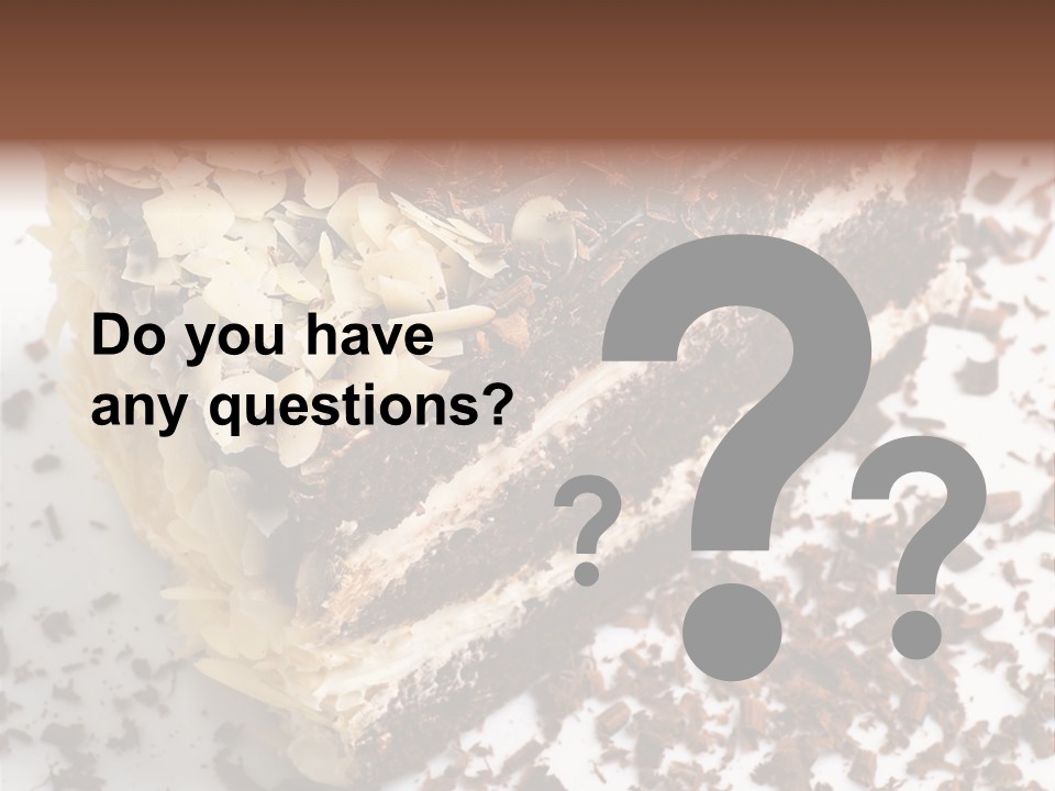 Chocolate Cake With Almonds PowerPoint Template