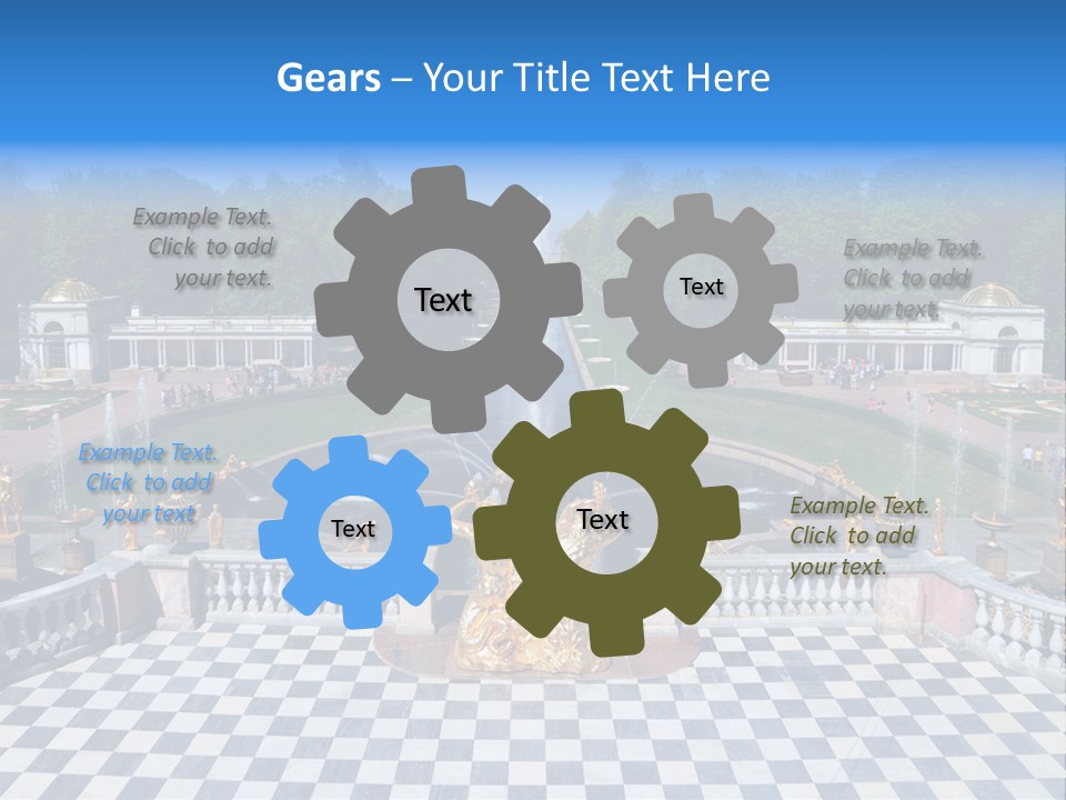 Saint Petersburg Fountain PowerPoint Template