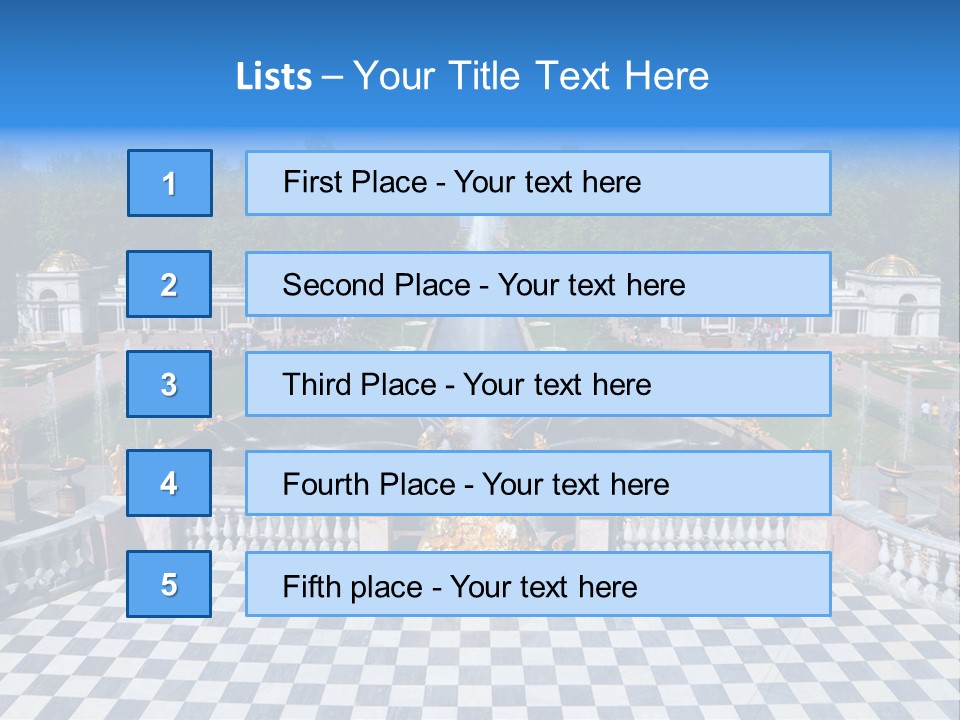 Saint Petersburg Fountain PowerPoint Template
