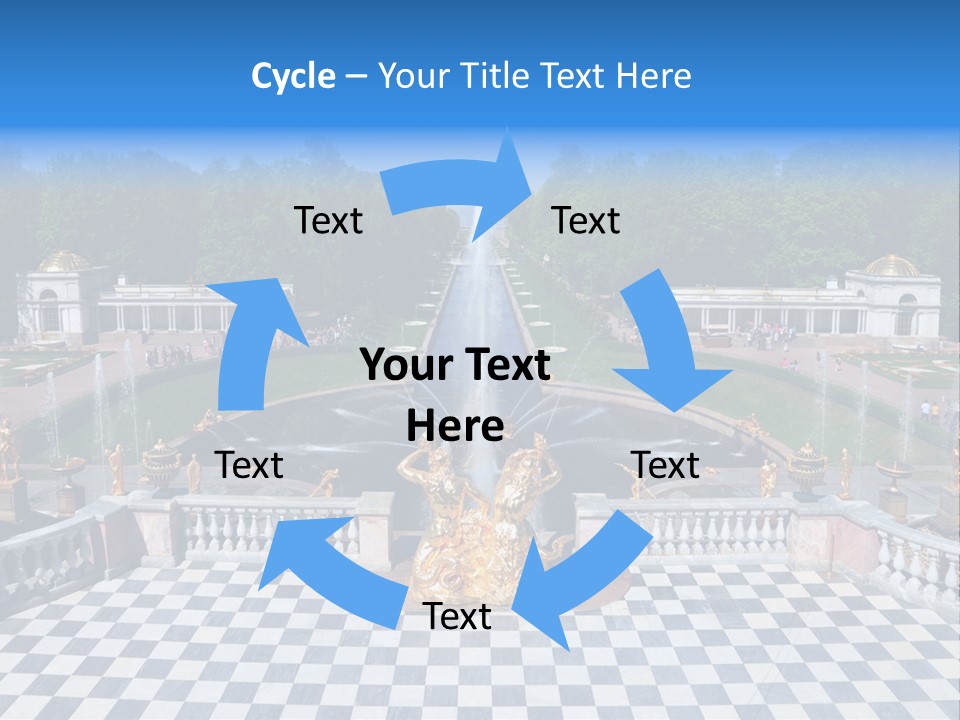 Saint Petersburg Fountain PowerPoint Template