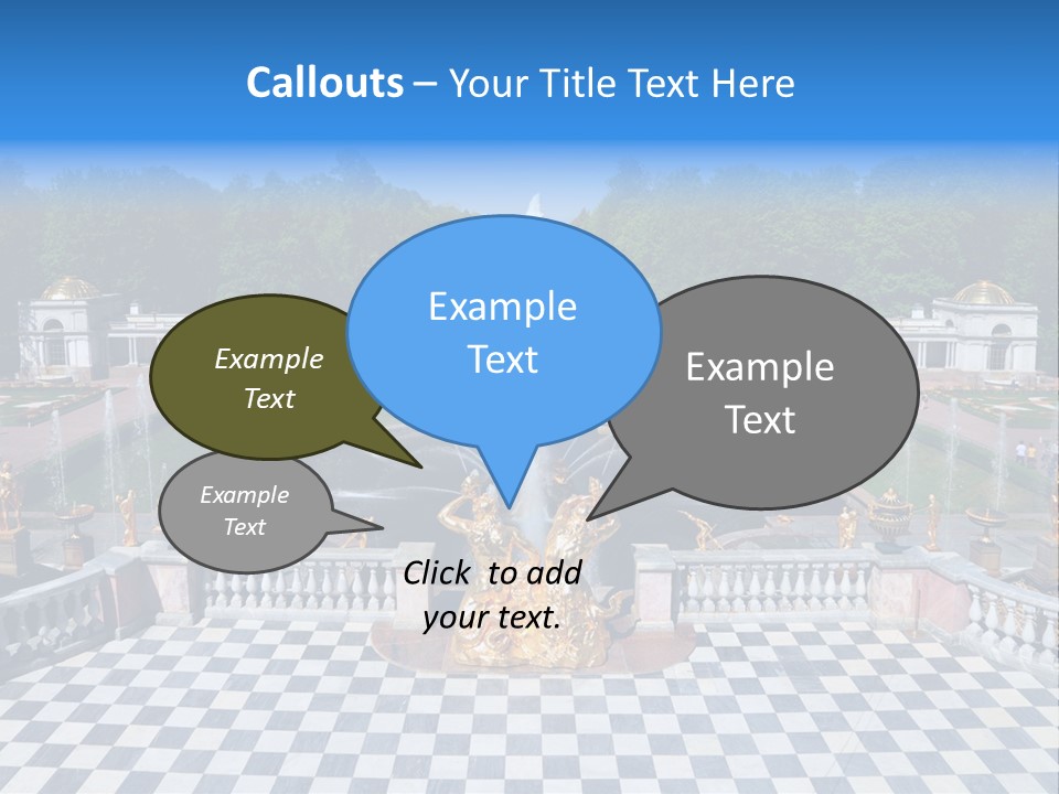 Saint Petersburg Fountain PowerPoint Template