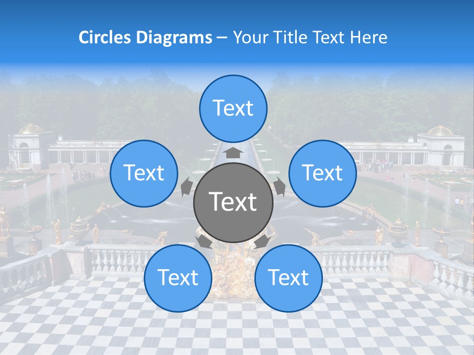 Saint Petersburg Fountain PowerPoint Template