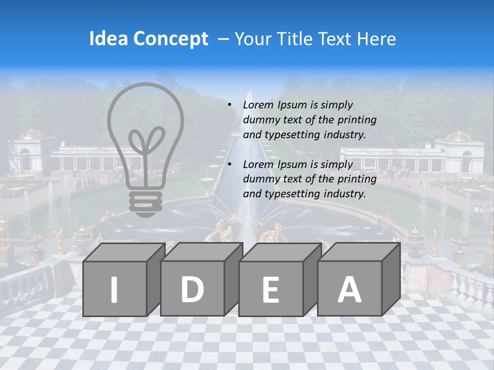 Saint Petersburg Fountain PowerPoint Template