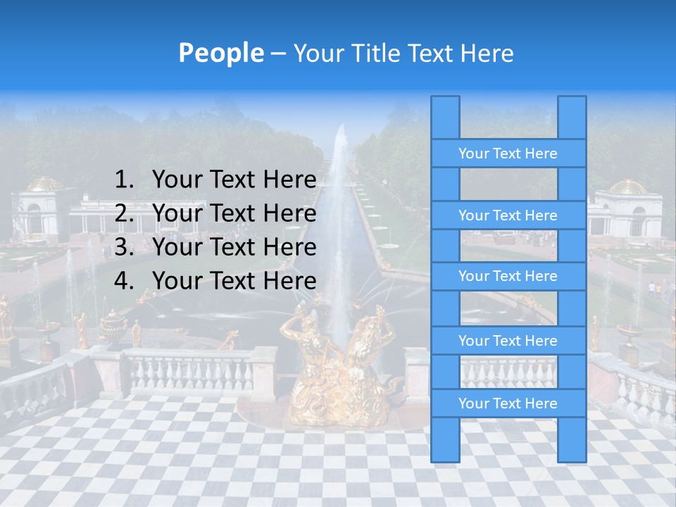 Saint Petersburg Fountain PowerPoint Template