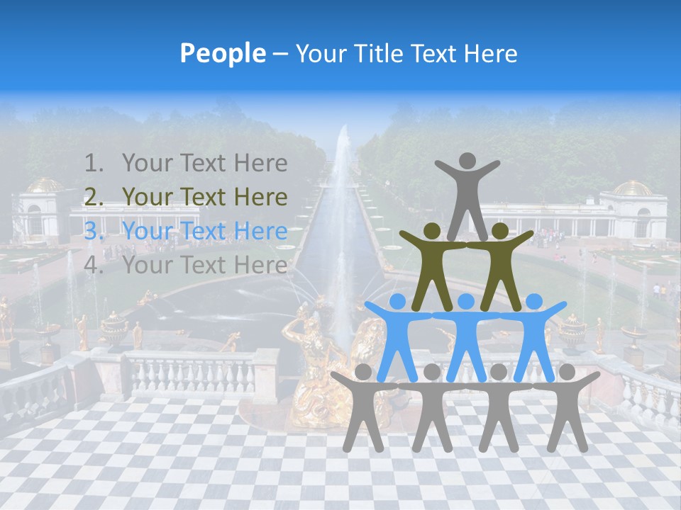 Saint Petersburg Fountain PowerPoint Template