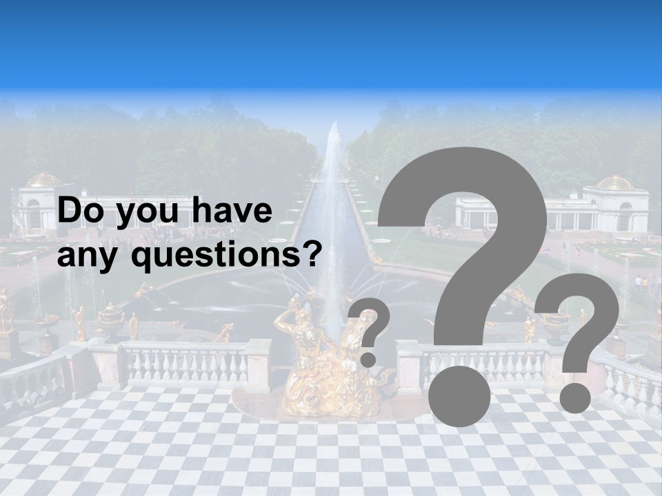 Saint Petersburg Fountain PowerPoint Template