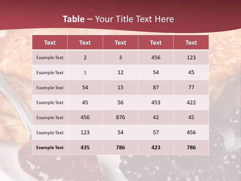 White Flapjack Powder PowerPoint Template