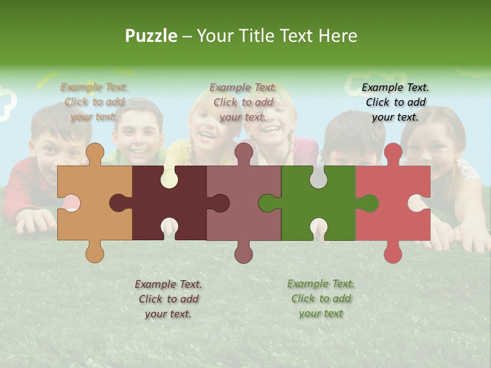 Group Of Happy Children PowerPoint Template