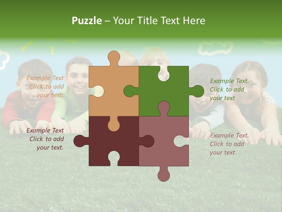 Group Of Happy Children PowerPoint Template