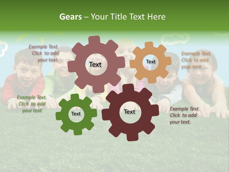 Group Of Happy Children PowerPoint Template